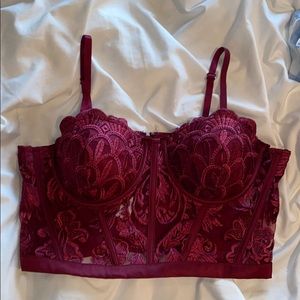 Sexy summer corset top, maroon